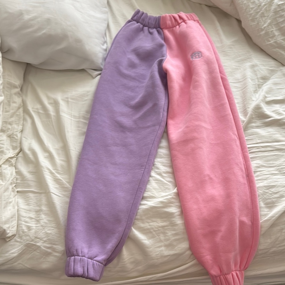 Pink and Purple Two-Tone Jogger Sweatpants